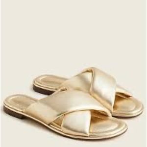 JCrew NAPPA METALLIC PADDED CRISS CROSS SANDALS